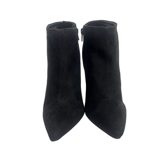 Shoedazzle Faux Suede Ankle Booties Women’s 9.5 Black High Heel Boots Fall - Picture 3 of 13